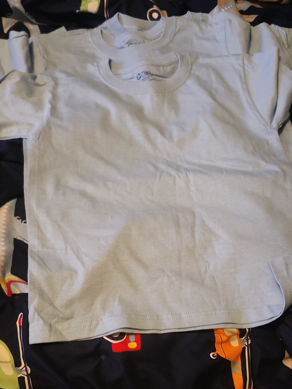 4 In Lot Port and Company Light Blue Short Sleeve Kids Tee